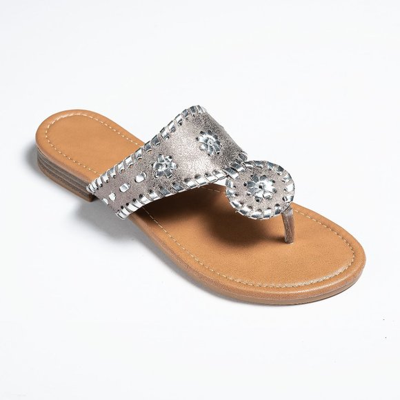 Rosetta Pewter Thong Sandals - Picture 2 of 3